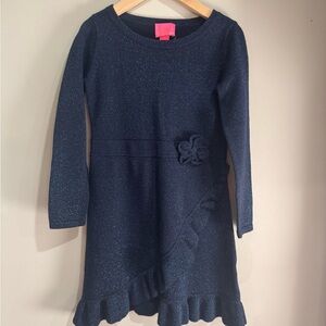 Lilly Pulitzer Stefani sweater dress, navy with blue sparkle